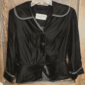 Vintage *HOLLYWOOD* Black Velvet Blazer GLORIA SWAMS